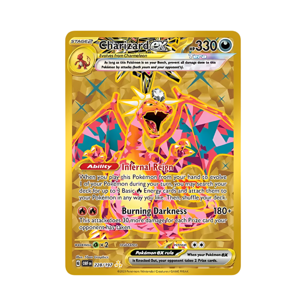 Pokémon trading card featuring Charizard EX on a white background