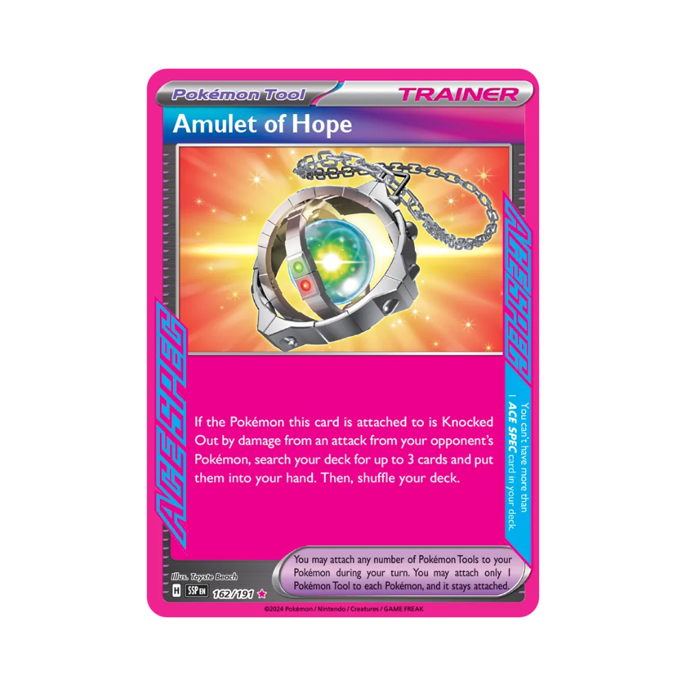 Amulet of Hope Pokémon • Ace Spec Rare • 162/191 Surging Sparks