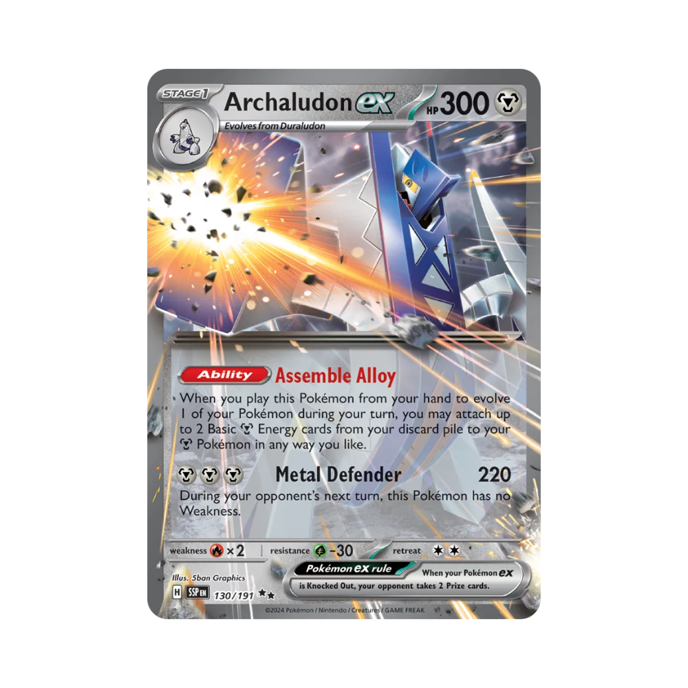 Archaludon ex Pokémon • Double Rare • 130/191 Surging Sparks
