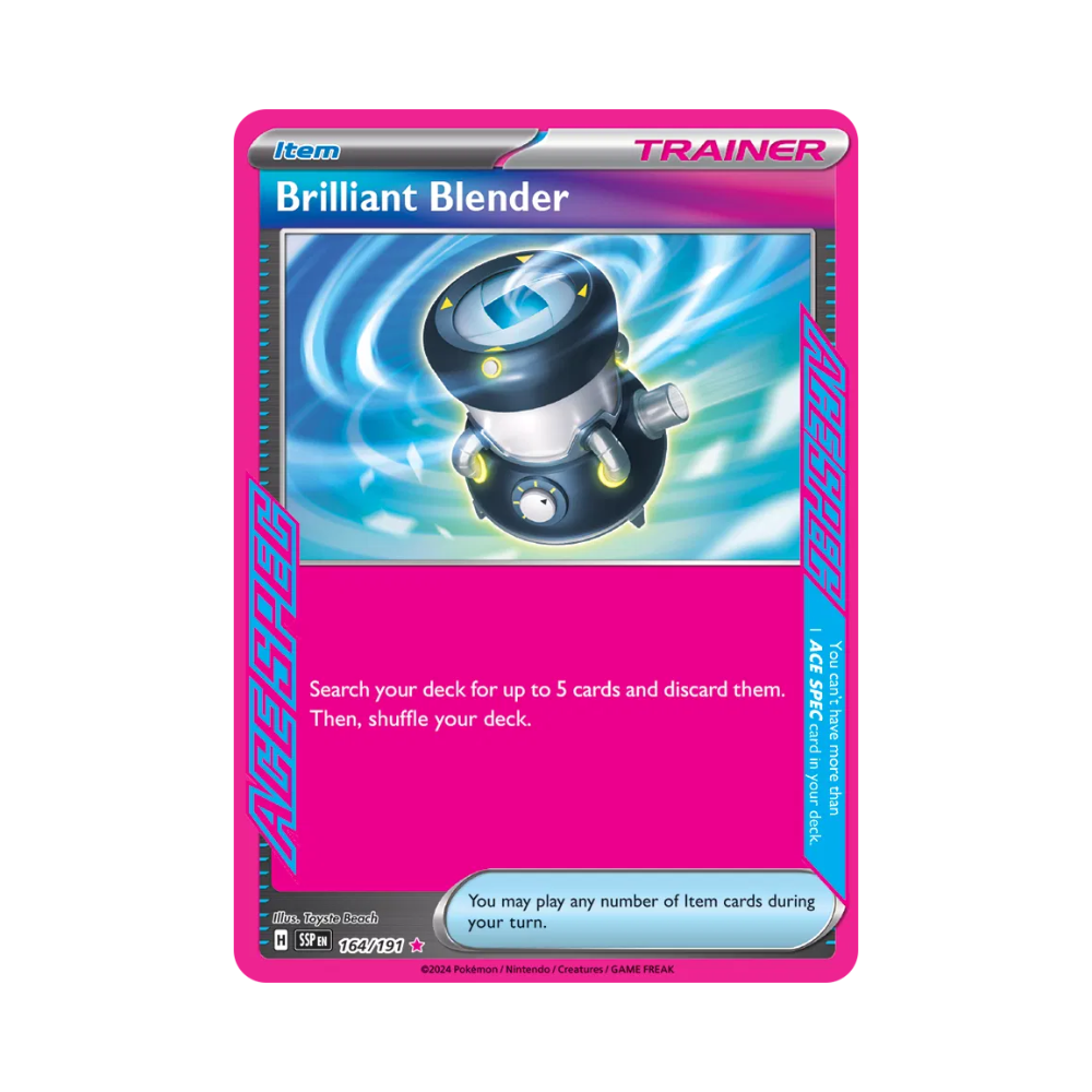 Brilliant Blender Pokémon • Ace Spec Rare • 164/191 Surging Sparks