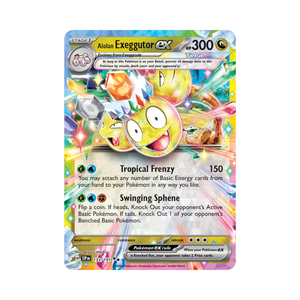 Alolan Exeggutor ex Pokémon • Double Rare • 133/191 Surging Sparks