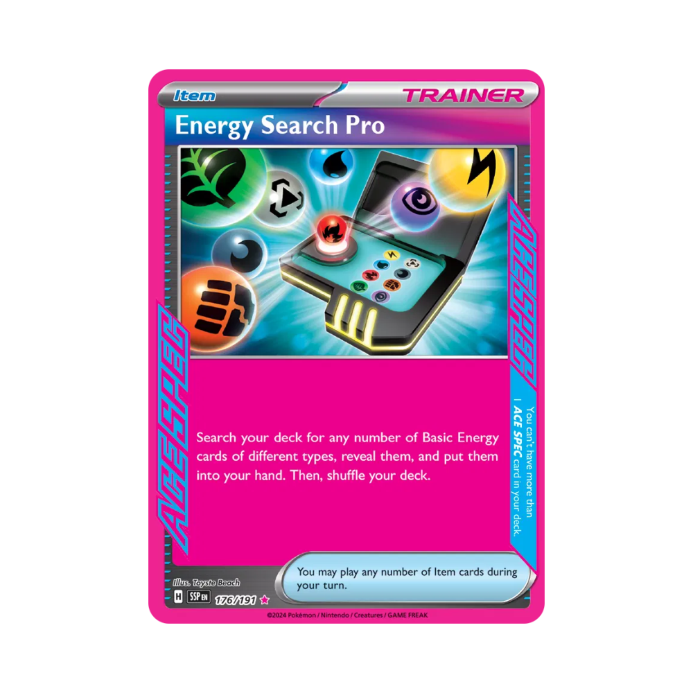 Energy Search Pro Pokémon • Ace Spec Rare • 176/191 Surging Sparks