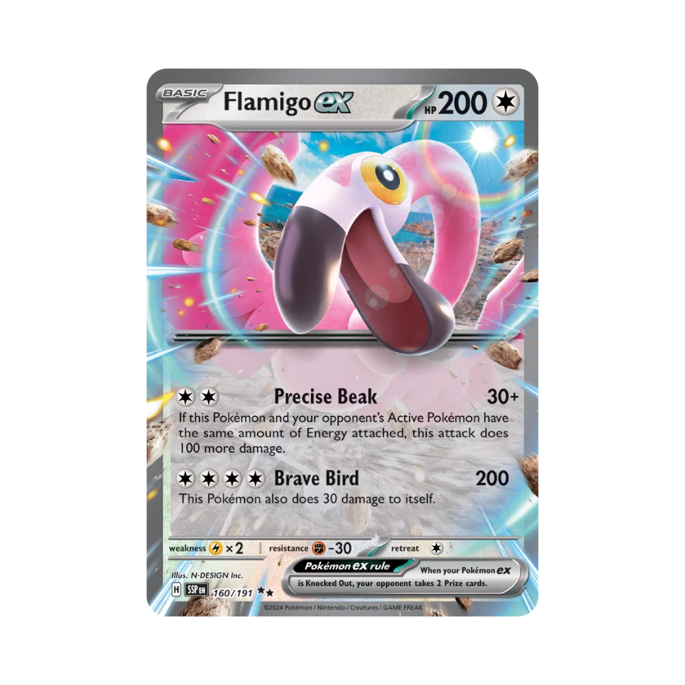 Flamigo ex Pokémon • Double Rare • 160/191 Surging Sparks