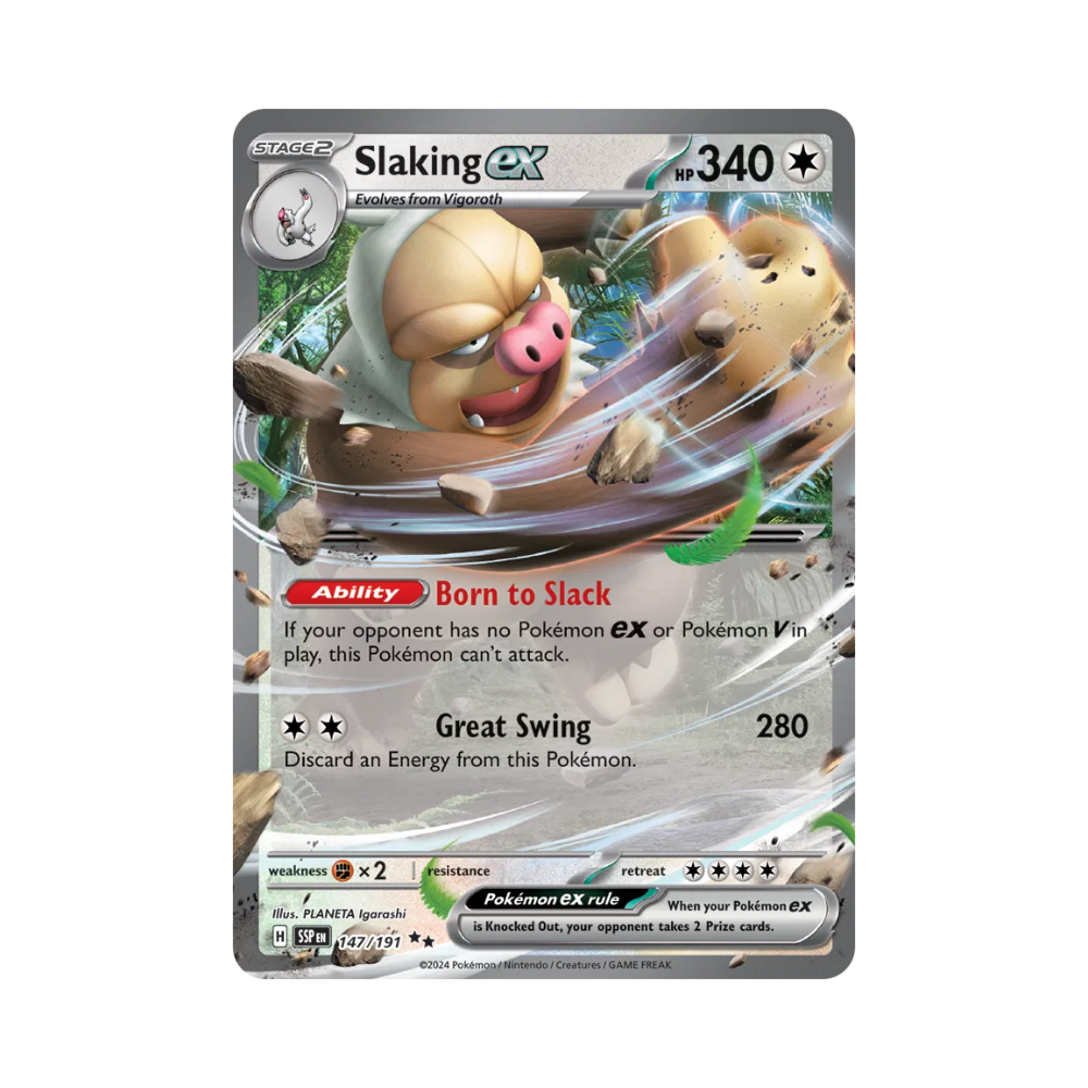 Slaking ex Pokémon • Double Rare • 147/191 Surging Sparks