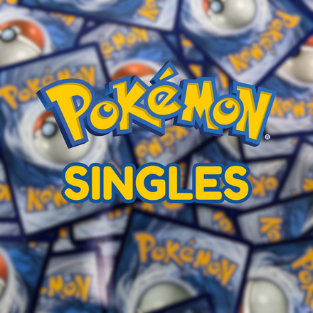 All Pokémon Singles displayed with Pokémon card backs and the word 'SINGLES' prominently featured.