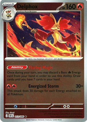 Delphox [Reverse Holo] - 013/086 - Rare - Chaos Rising
