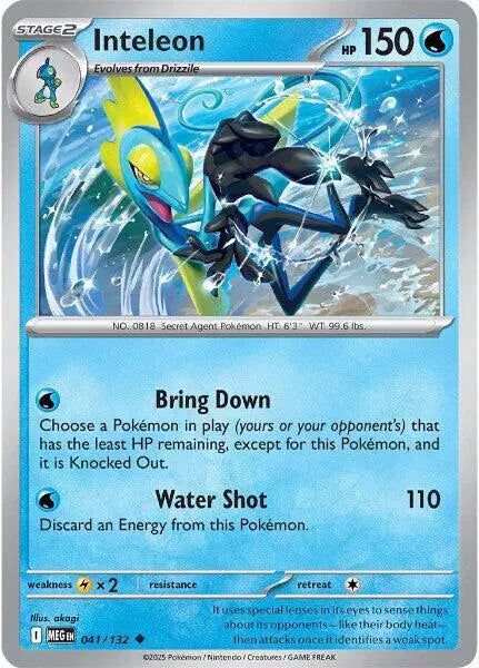 Pokémon trading card featuring Inteleon with blue and black design