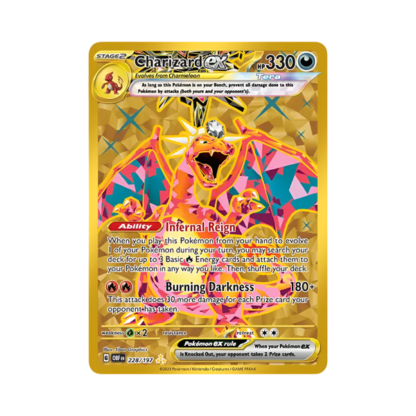 Pokémon trading card featuring Charizard EX on a white background