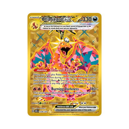 Pokémon trading card featuring Charizard EX on a white background