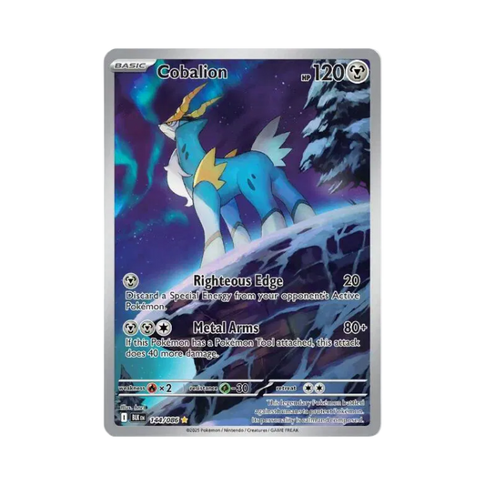 Pokémon trading card featuring Cobalion on a white background