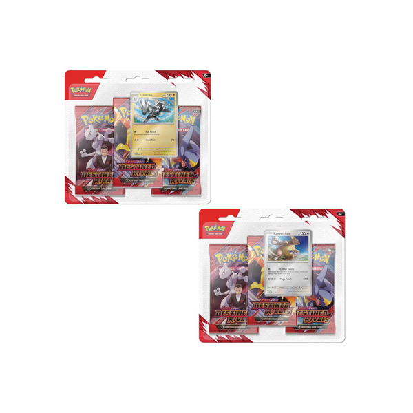 Pokémon Scarlet & Violet 10 Destined Rivals 3-Pack Blister CDU (Zebstrika/Kangaskhan)