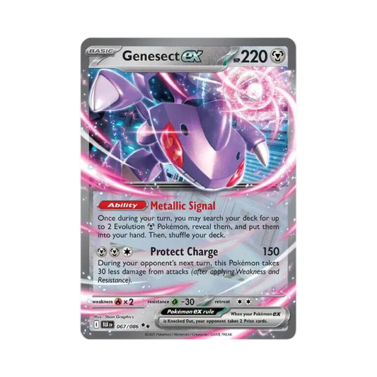 Pokémon trading card featuring Genesect EX on a white background