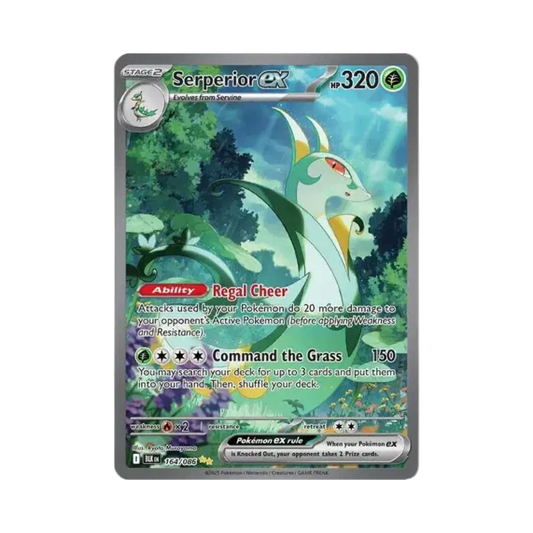 Pokémon trading card featuring Serperior EX with green and blue design