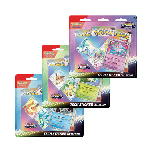 Pokémon Scarlet & Violet 8.5 - Prismatic Evolutions - Tech Sticker Collection Assorted Display